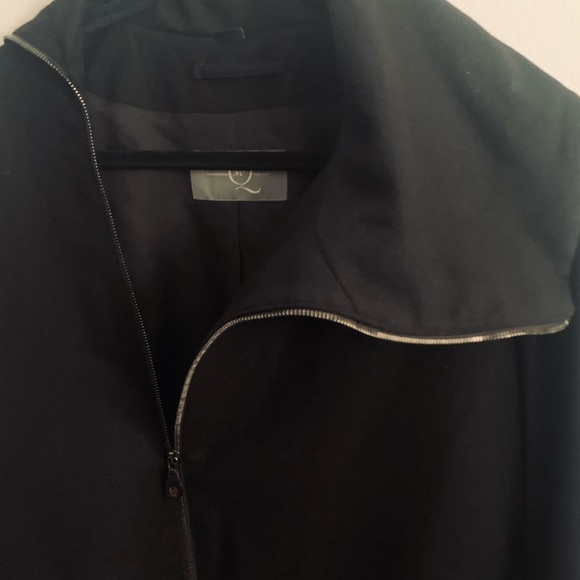 Alexander McQueen X McQ Black Wool Asymmetrical Zip Up Coat Jacket IT48 USM - Picture 2 of 12